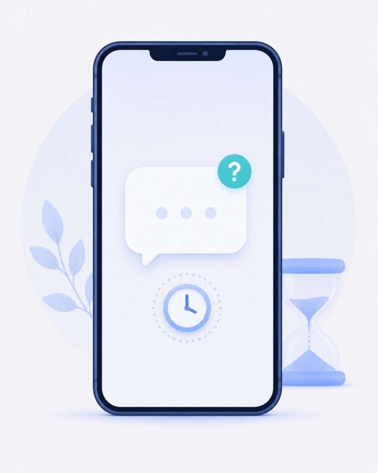 Smartphone showing an empty notification with a clock icon representing a delayed OTP code